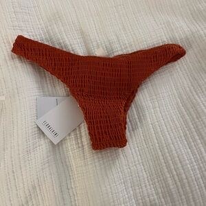 Floralkini smocked red bikini bottoms NWT